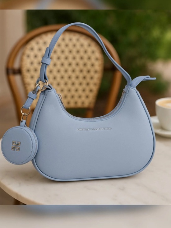 French Connection Handbags - French Connection NWT $98 Sabrina  Powder Blue Shoulder Bag and Coin Purse